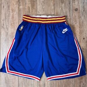 Vintage Nike NBA Basketball Shorts Blue Red White Mens Size M/L Mesh Swoosh